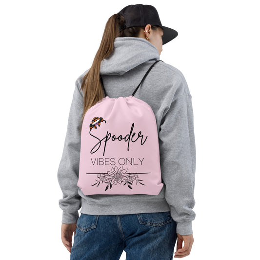 Spooder Vibes Only Drawstring Bag Pink