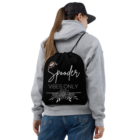 Spooder Vibes Only Drawstring Bag Black